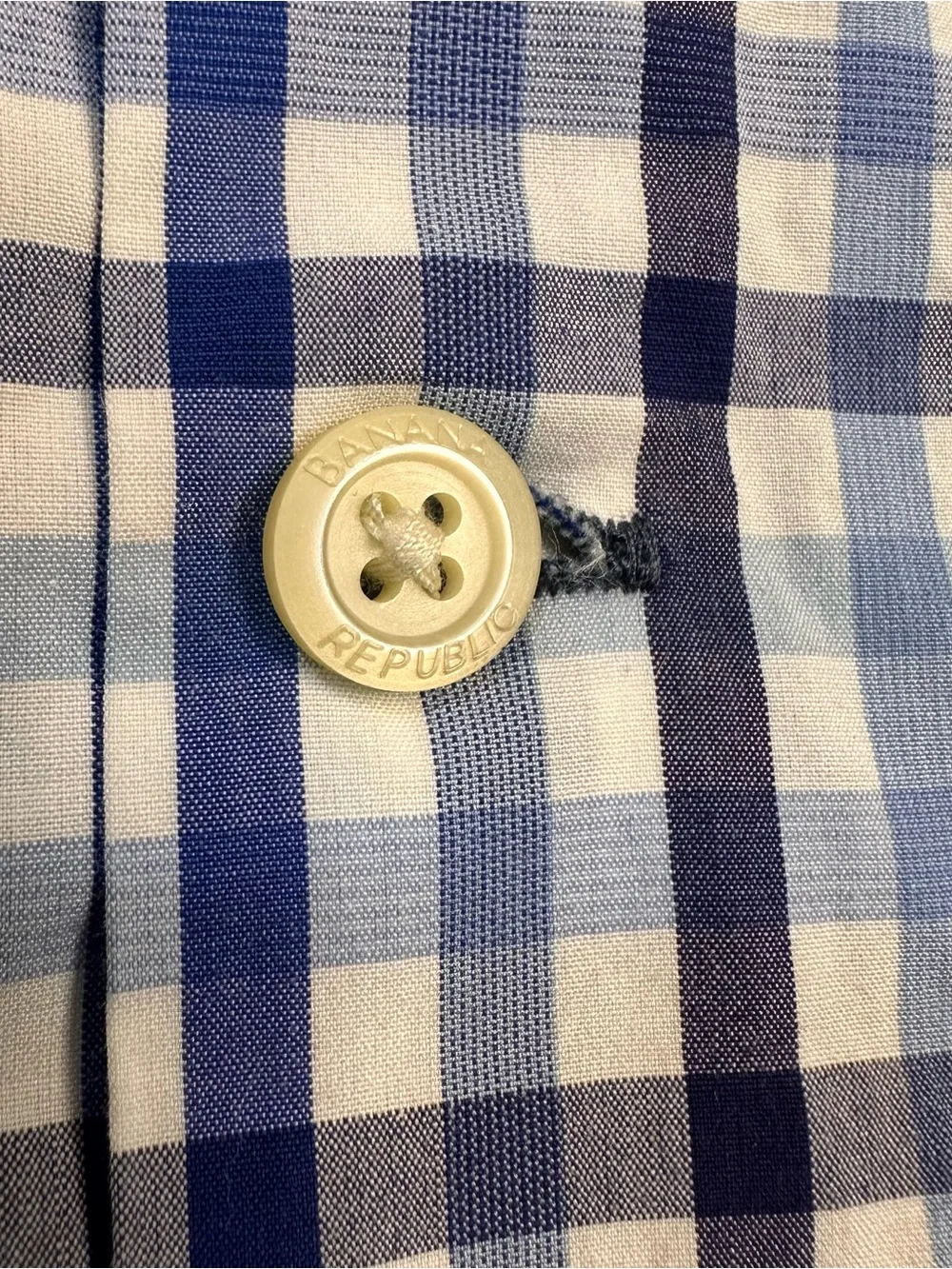 Men’s M Banana Republic‎ Blue and White Plaid Dress Shirt